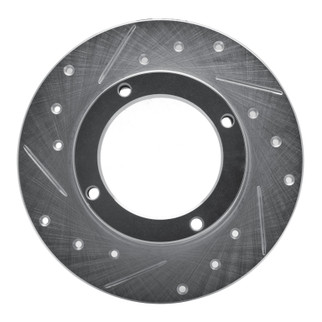 R1 73-79 Honda Civic Hatchback Front Left Drilled & Slotted Silver Brake Rotor