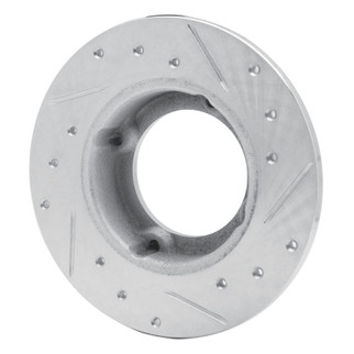 R1 73-79 Honda Civic Hatchback Front Left Drilled & Slotted Silver Brake Rotor