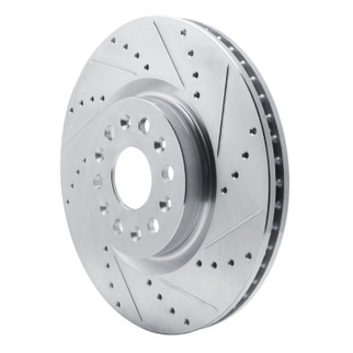 R1 17-25 Buick Enclave Front Right Drilled & Slotted Silver Brake Rotor