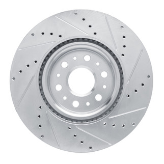 R1 17-25 Buick Enclave Front Left Drilled & Slotted Silver Brake Rotor