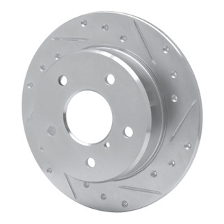 R1 89-91 Mazda RX-7 Rear Right Drilled & Slotted Silver Brake Rotor