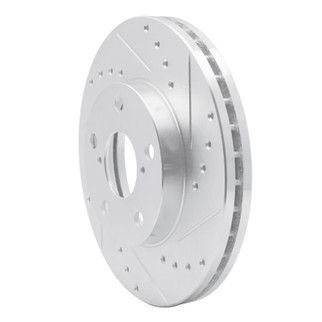 R1 92-98 Lexus SC300 Front Right Drilled & Slotted Silver Brake Rotor
