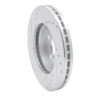 R1 92-98 Lexus SC300 Front Right Drilled & Slotted Silver Brake Rotor