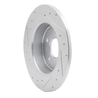 R1 88-89 Mazda 929 Rear Right Drilled & Slotted Silver Brake Rotor