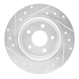 R1 88-89 Mazda 929 Rear Right Drilled & Slotted Silver Brake Rotor