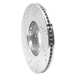 R1 14-20 Acura RLX Front Right Drilled & Slotted Silver Brake Rotor