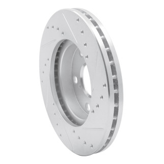 R1 92-98 Lexus SC300 Front Left Drilled & Slotted Silver Brake Rotor