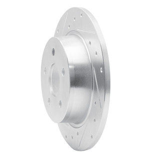 R1 88-89 Mazda 929 Rear Left Drilled & Slotted Silver Brake Rotor