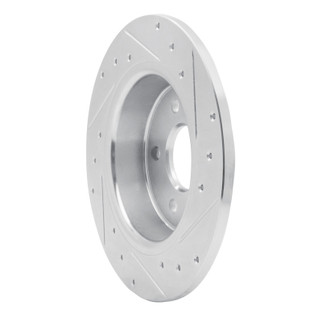 R1 88-89 Mazda 929 Rear Left Drilled & Slotted Silver Brake Rotor