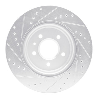 R1 16-20 Buick Regal Sportback Rear Right Drilled & Slotted Silver Brake Rotor