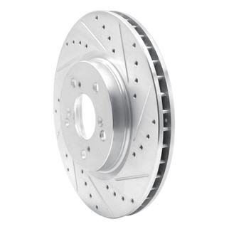 R1 05-12 Acura RL Front Right Drilled & Slotted Silver Brake Rotor