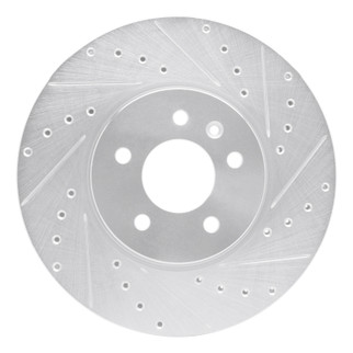 R1 14-19 Buick CASCADA Front Right Drilled & Slotted Silver Brake Rotor