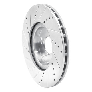 R1 04-08 Acura TL Front Right Drilled & Slotted Silver Brake Rotor