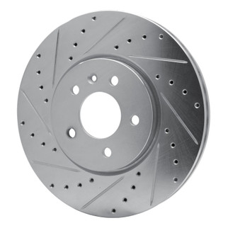 R1 14-19 Buick CASCADA Front Left Drilled & Slotted Silver Brake Rotor