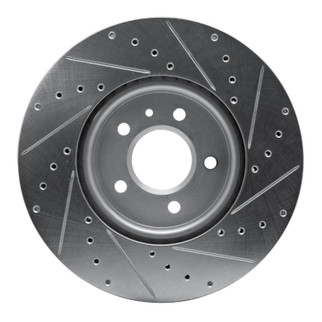 R1 14-19 Buick CASCADA Front Left Drilled & Slotted Silver Brake Rotor