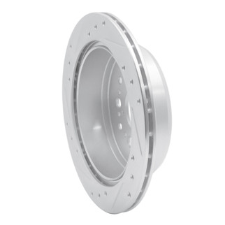R1 90-92 Lexus LS400 Rear Right Drilled & Slotted Silver Brake Rotor