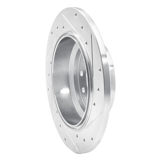 R1 02-04 Acura RL Rear Left Drilled & Slotted Silver Brake Rotor