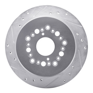 R1 90-92 Lexus LS400 Rear Left Drilled & Slotted Silver Brake Rotor