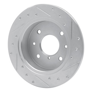 R1 86-88 Mazda RX-7 Rear Left Drilled & Slotted Silver Brake Rotor
