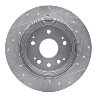 R1 01-03 Acura CL Rear Left Drilled & Slotted Silver Brake Rotor