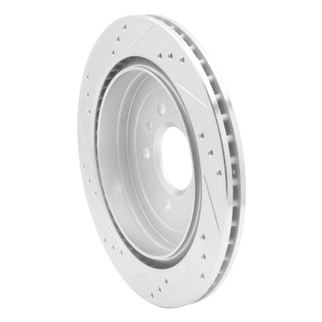 R1 13-19 Cadillac ATS Rear Right Drilled & Slotted Silver Brake Rotor