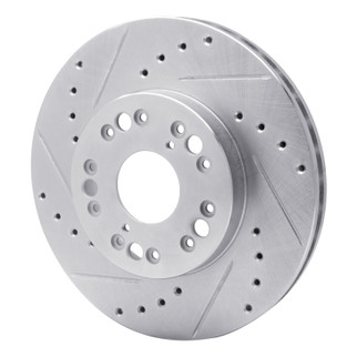 R1 90-90 Lexus LS400 Front Left Drilled & Slotted Silver Brake Rotor