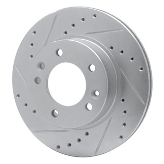 R1 86-91 Mazda RX-7 Front Left Drilled & Slotted Silver Brake Rotor
