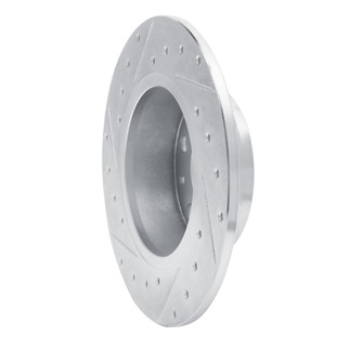 R1 17-25 Audi Q2 (Mexico) Rear Right Drilled & Slotted Silver Brake Rotor