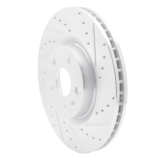 R1 08-17 Cadillac CTS Front Right Drilled & Slotted Silver Brake Rotor