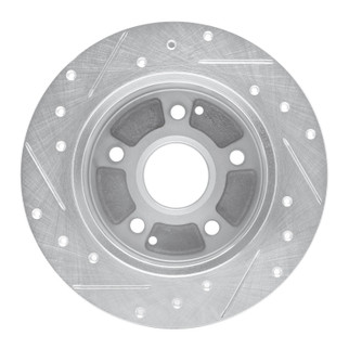 R1 96-98 Acura TL Rear Right Drilled & Slotted Silver Brake Rotor