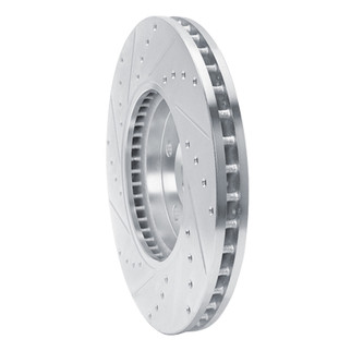 R1 08-14 Cadillac CTS Front Right Drilled & Slotted Silver Brake Rotor