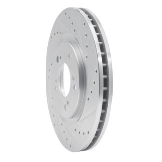 R1 97-05 Acura NSX Front Right Drilled & Slotted Silver Brake Rotor