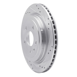 R1 08-19 Cadillac CTS Rear Right Drilled & Slotted Silver Brake Rotor