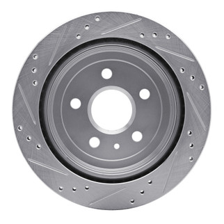 R1 08-19 Cadillac CTS Rear Right Drilled & Slotted Silver Brake Rotor