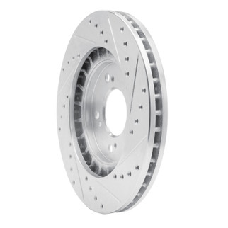 R1 97-05 Acura NSX Front Left Drilled & Slotted Silver Brake Rotor