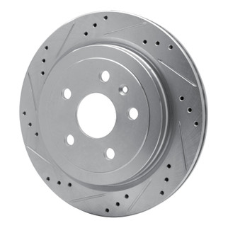 R1 08-19 Cadillac CTS Rear Left Drilled & Slotted Silver Brake Rotor