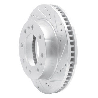 R1 06-11 Cadillac DTS Front Right Drilled & Slotted Silver Brake Rotor
