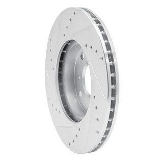 R1 98-99 Acura CL Front Right Drilled & Slotted Silver Brake Rotor