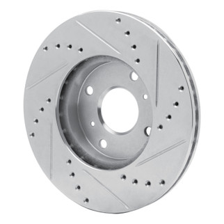 R1 98-99 Acura CL Front Left Drilled & Slotted Silver Brake Rotor