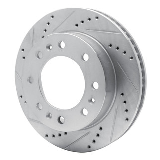 R1 06-11 Cadillac DTS Front Left Drilled & Slotted Silver Brake Rotor