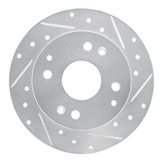 R1 95-98 Acura TL Rear Right Drilled & Slotted Silver Brake Rotor