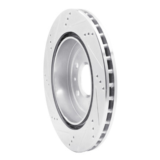 R1 05-11 Cadillac STS Rear Right Drilled & Slotted Silver Brake Rotor