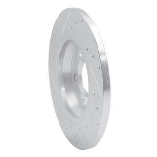 R1 01-03 Volkswagen EuroVan Rear Right Drilled & Slotted Silver Brake Rotor