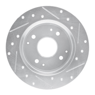 R1 92-94 Acura Vigor Rear Left Drilled & Slotted Silver Brake Rotor
