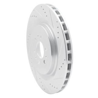 R1 04-11 Cadillac STS Rear Right Drilled & Slotted Silver Brake Rotor