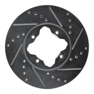 R1 92-98 Acura Vigor Front Right Drilled & Slotted Silver Brake Rotor
