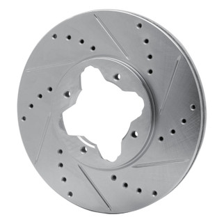 R1 92-98 Acura Vigor Front Right Drilled & Slotted Silver Brake Rotor