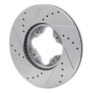 R1 92-98 Acura Vigor Front Right Drilled & Slotted Silver Brake Rotor