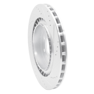 R1 04-11 Cadillac CTS Rear Left Drilled & Slotted Silver Brake Rotor