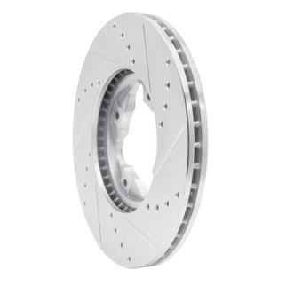 R1 92-98 Acura Vigor Front Left Drilled & Slotted Silver Brake Rotor